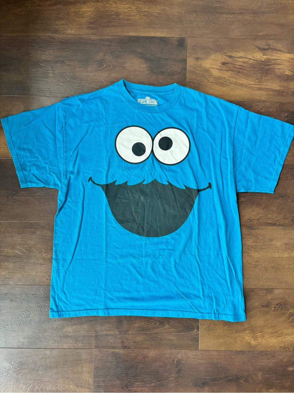 Sesame Street Cookie Monster Bright Blue Graphic Tee